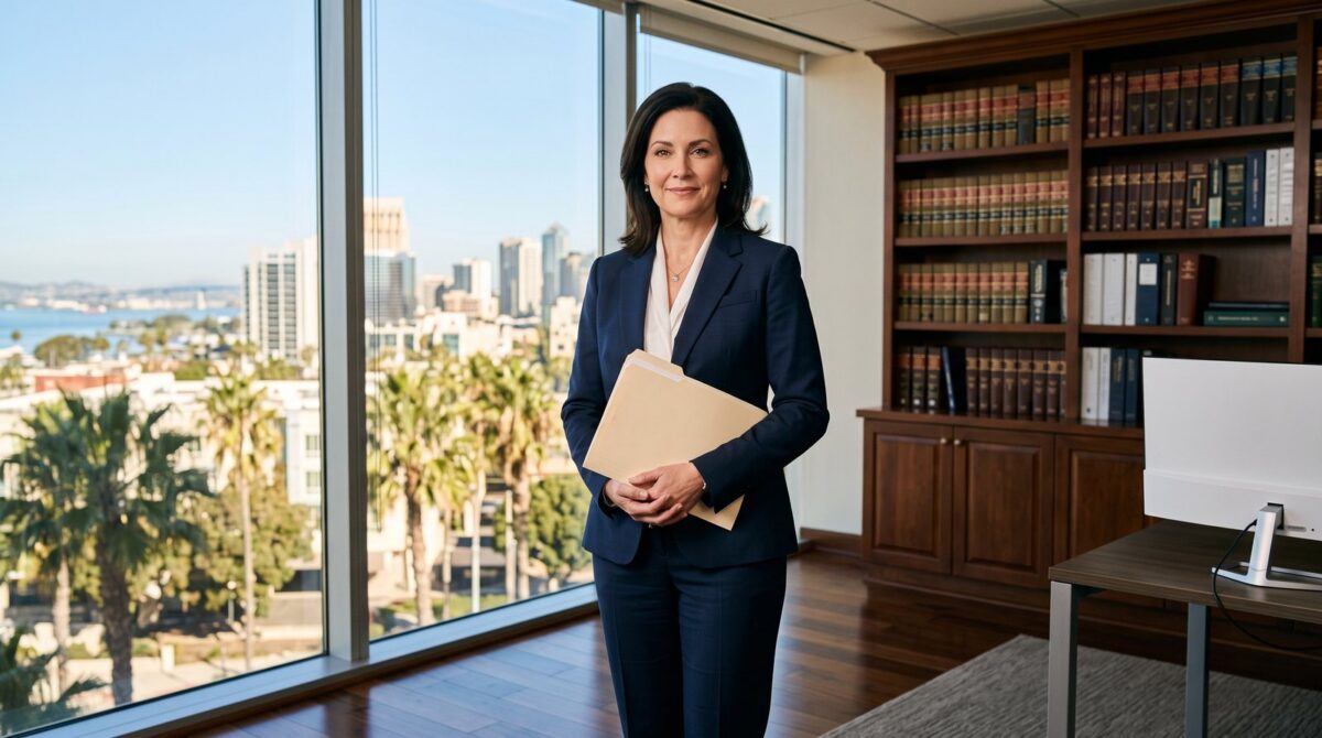 San Diego DUI defense attorney in a downtown law office
