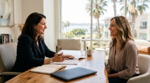 San Diego personal injury lawyer meeting a client for a consultation
